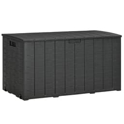 image-Outsunny 336 Litre Rolling Outdoor Garden Storage Box, Plastic Container, Black