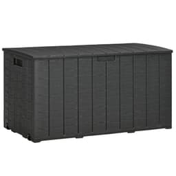 image-Outsunny 336 Litre Rolling Outdoor Garden Storage Box, Plastic Container, Black