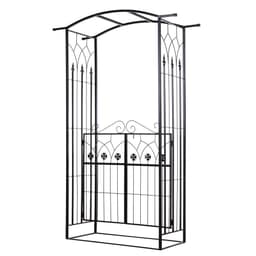 image-Outsunny Garden Entrance Arch Bench Outdoor Patio Rose Trellis Climbing Plant