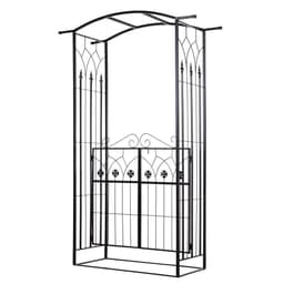 image-Outsunny Garden Entrance Arch Bench Outdoor Patio Rose Trellis Climbing Plant