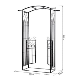 image-Outsunny Garden Entrance Arch Bench Outdoor Patio Rose Trellis Climbing Plant