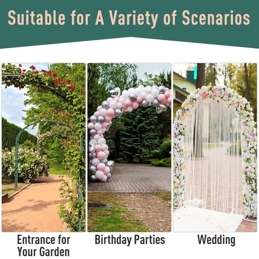 image-Outsunny Garden Entrance Arch Bench Outdoor Patio Rose Trellis Climbing Plant
