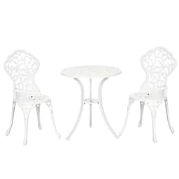 image-Outsunny Aluminium Bistro Set Garden Coffee Table Chair Outdoor Dining Set