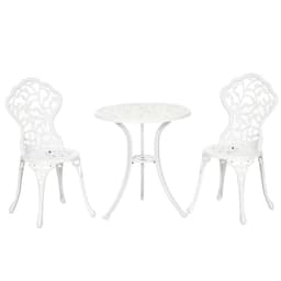 image-Outsunny Aluminium Bistro Set Garden Coffee Table Chair Outdoor Dining Set
