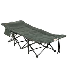 image-Outsunny Camping Bed w/ Carry Bag, Magazine Bag & Cup Holder, Grey