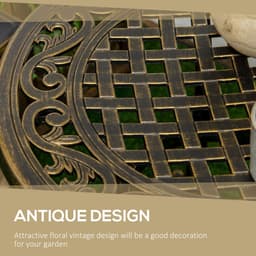 image-Outsunny 60cm Round Hollow Top Design Side Table with Cast Aluminum Frame