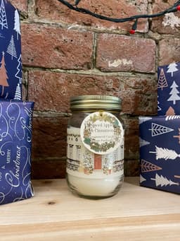 image-Christmas Traditional Home Candle Jar Gold & Cream