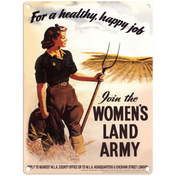 image-Large Metal Sign 60 x 49.5cm Vintage Retro Women's Land Army