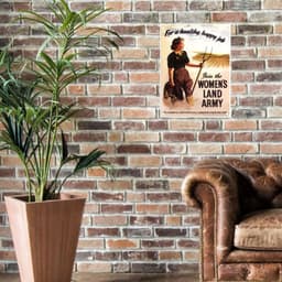 image-Large Metal Sign 60 x 49.5cm Vintage Retro Women's Land Army