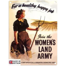 image-Large Metal Sign 60 x 49.5cm Vintage Retro Women's Land Army