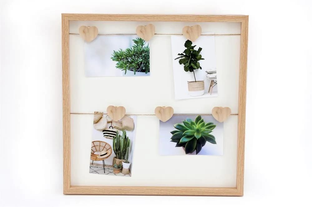 image-Six Heart Peg Photo Frame 42cm