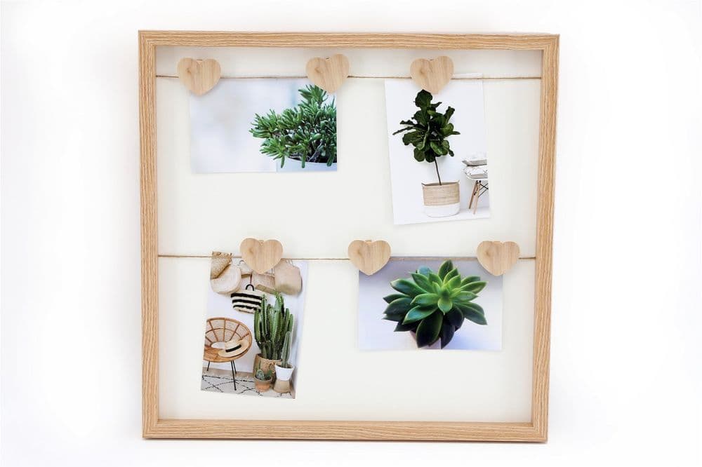image-Six Heart Peg Photo Frame 42cm