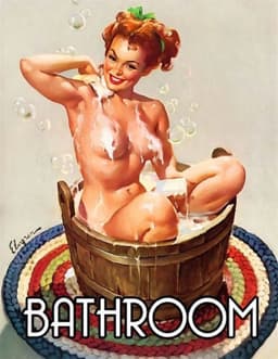 image-Large Metal Sign 60 x 49.5cm Vintage Retro Bathroom