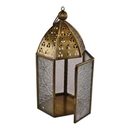 image-Small Gold Metal Moroccan Style Kasbah Candle Lantern