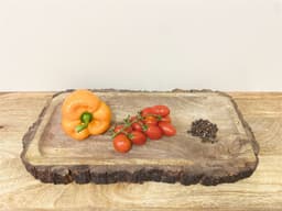 image-Large Wooden Platter Tray With Bark Edging
