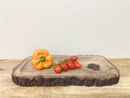 image-Large Wooden Platter Tray With Bark Edging