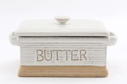 image-Natural Ceramic Butter Dish 19cm