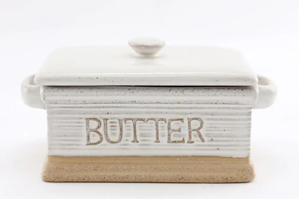 image-Natural Ceramic Butter Dish 19cm
