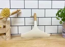 image-Cream Scraper with Bamboo Wooden Handle
