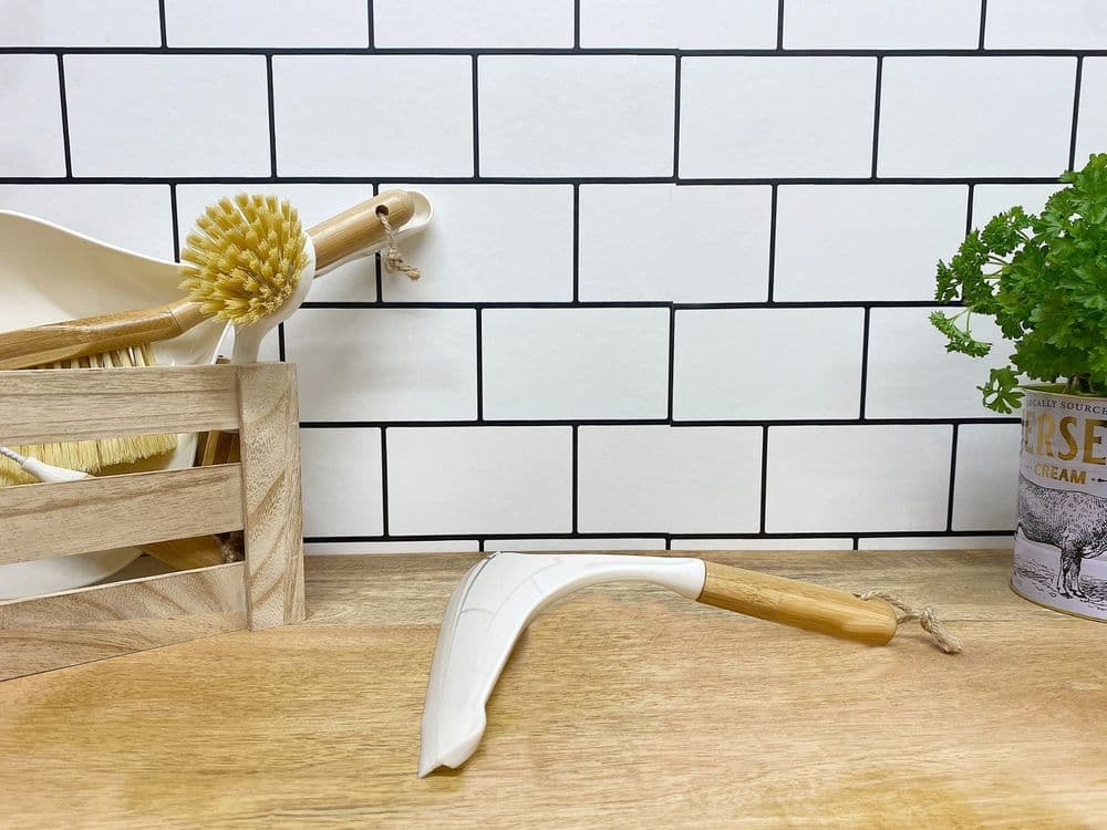 image-Cream Scraper with Bamboo Wooden Handle