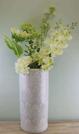 image-Single Lavender Spray, Cream Flowers, 63cm