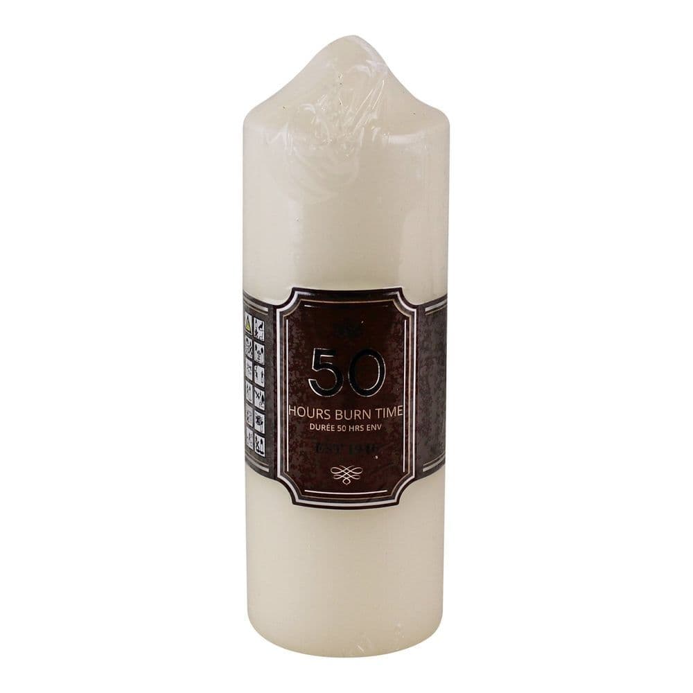 image-50 Hour Burn Time Pillar Candle