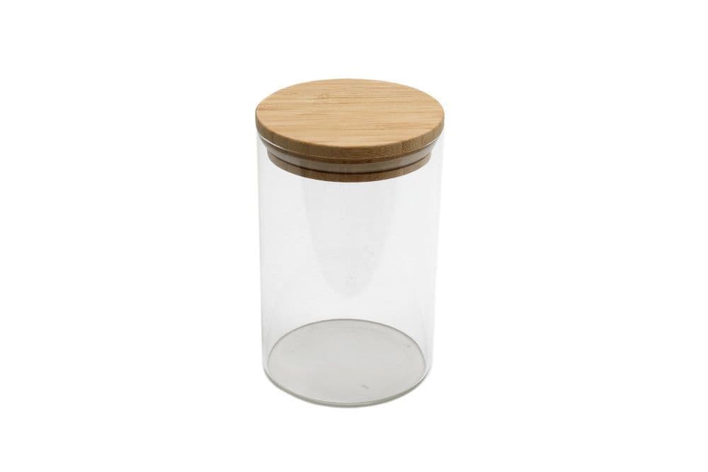image-Glass Jar With Bamboo Lid 14cm