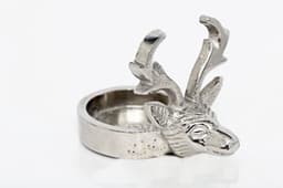 image-Silver Tealight Holder With Stags Head