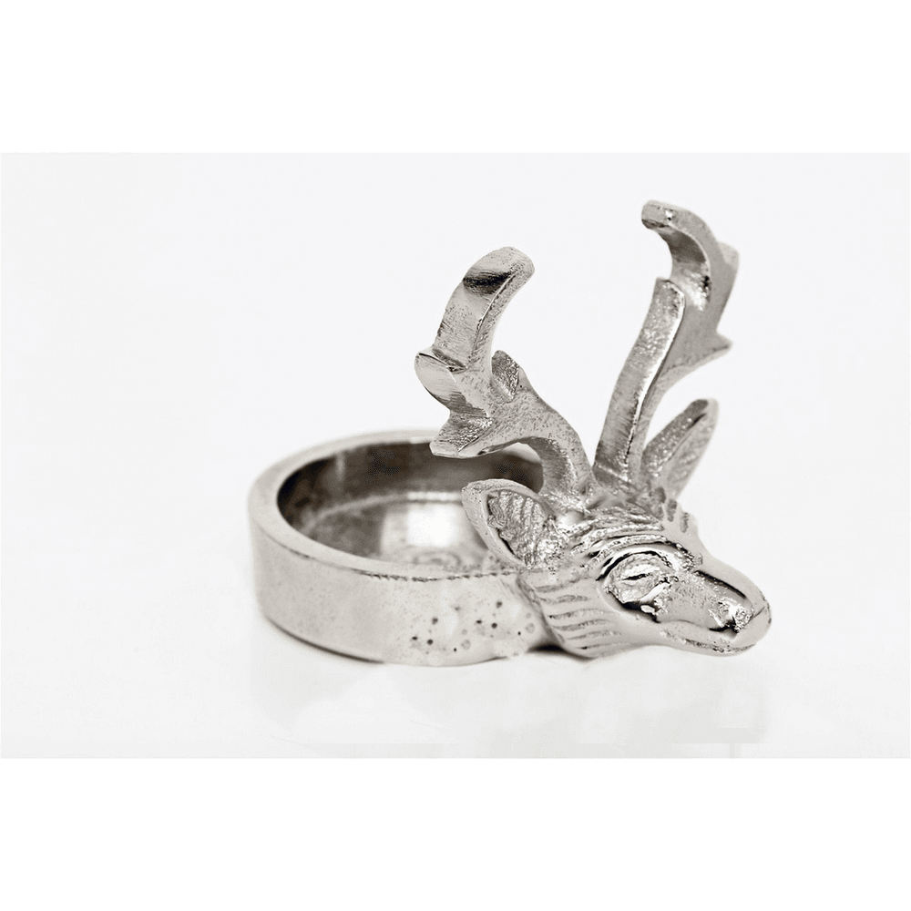 image-Silver Tealight Holder With Stags Head