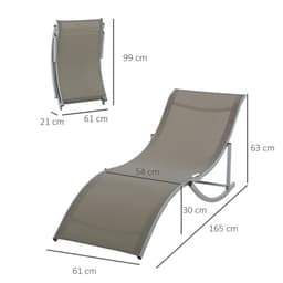 image-Outsunny Set of 2 Zero Gravity Lounge Chair Recliners Sun Lounger Light Grey