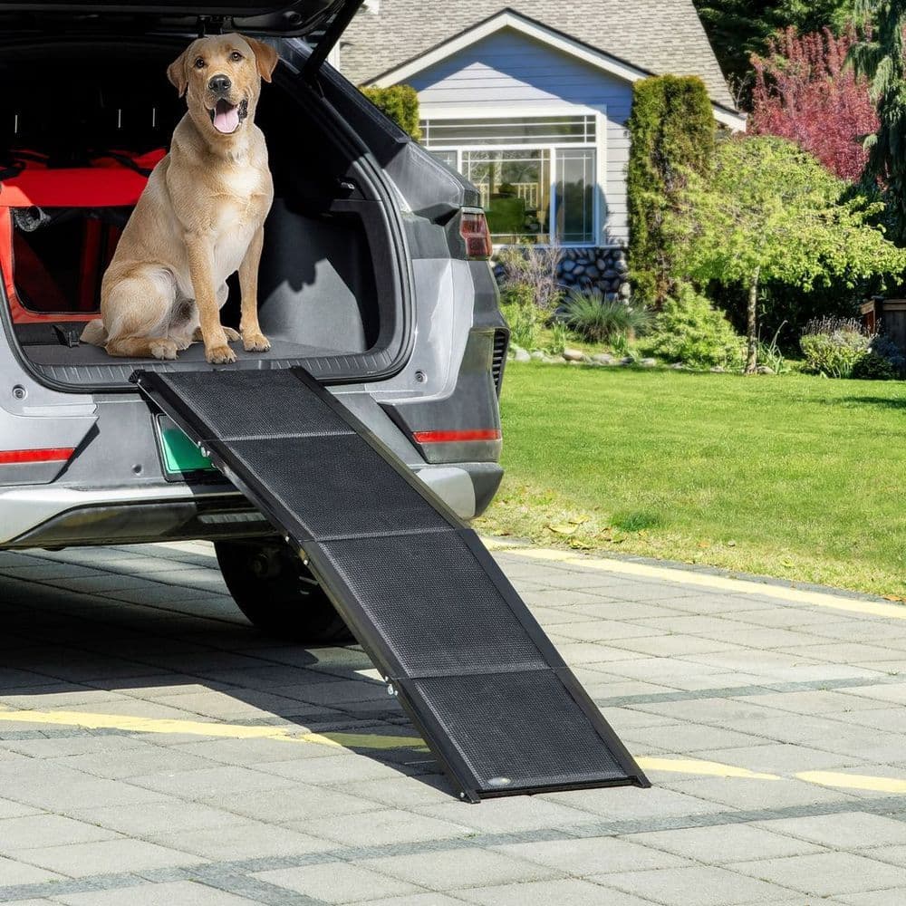 image-PawHut Folding Dog Ramp for XL Dogs w/ Non-Slip Surface, Portable Car Pet Ramp