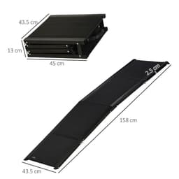 image-PawHut Folding Dog Ramp for XL Dogs w/ Non-Slip Surface, Portable Car Pet Ramp