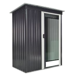 image-Outsunny 5 x 3ft Garden Storage Shed Sliding Door Sloped Roof Tool Black