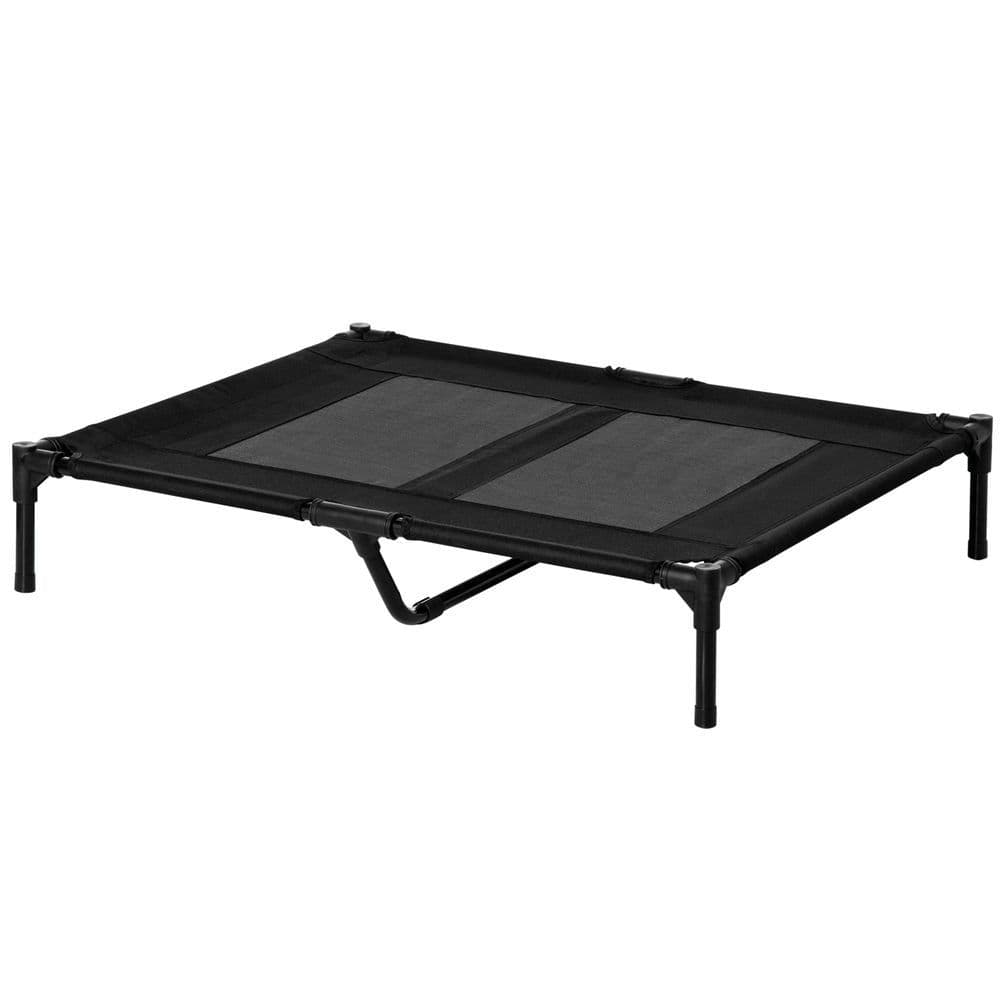 image-PawHut Large Pet Cot Portable Dog Cat Sleep Bed Elevated Camping Outdoor Black