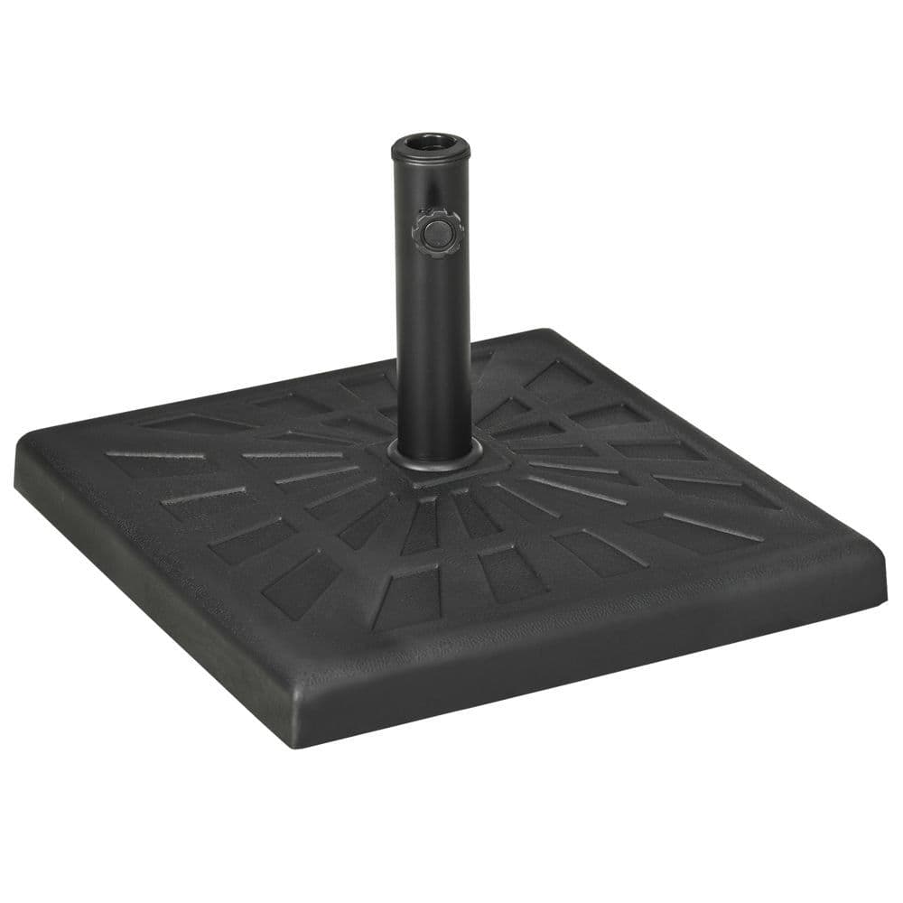 image-Outsunny 19kg Square Resin Garden Parasol Base for Poles of 32mm, 38mm, 48mm