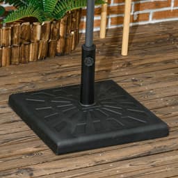 image-Outsunny 19kg Square Resin Garden Parasol Base for Poles of 32mm, 38mm, 48mm
