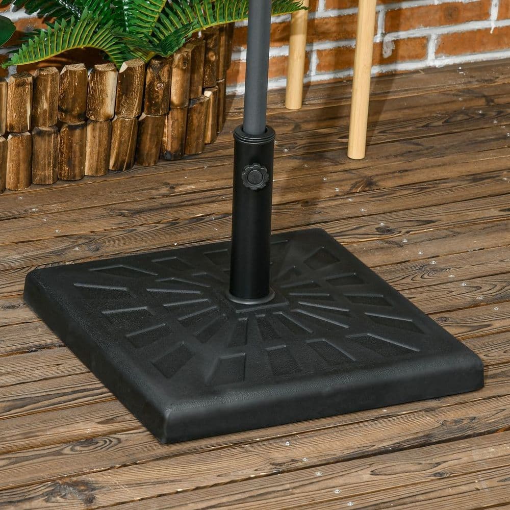 image-Outsunny 19kg Square Resin Garden Parasol Base for Poles of 32mm, 38mm, 48mm