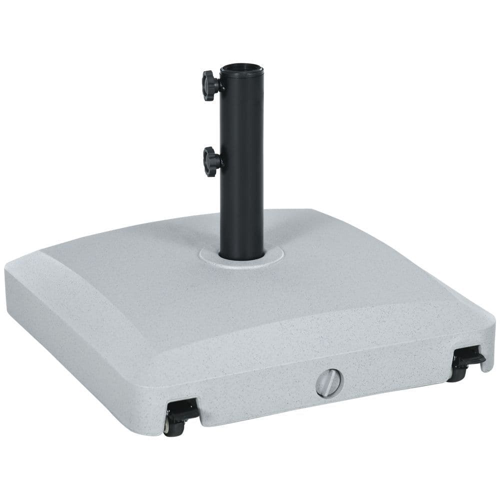 image-Outsunny Water or Sand Filled Outdoor Market Umbrella Base Stand with Wheels