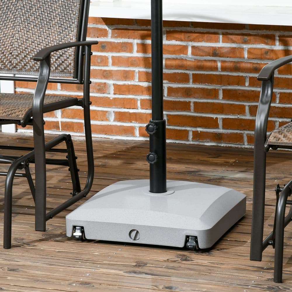 image-Outsunny Water or Sand Filled Outdoor Market Umbrella Base Stand with Wheels