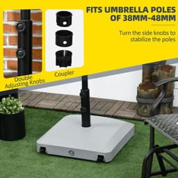 image-Outsunny Water or Sand Filled Outdoor Market Umbrella Base Stand with Wheels