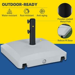 image-Outsunny Water or Sand Filled Outdoor Market Umbrella Base Stand with Wheels