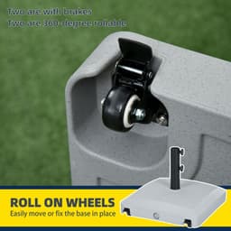 image-Outsunny Water or Sand Filled Outdoor Market Umbrella Base Stand with Wheels