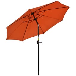 image-Outsunny 2.6M Patio Umbrella Outdoor Sunshade Canopy w/ Tilt and Crank Orange