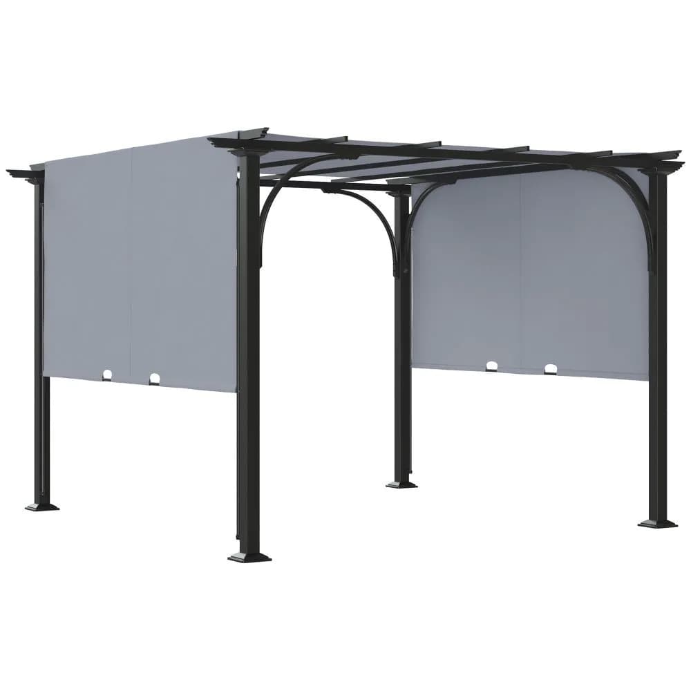 image-Outsunny Outdoor Retractable Pergola Garden Sun Shade Patio Canopy Shelter