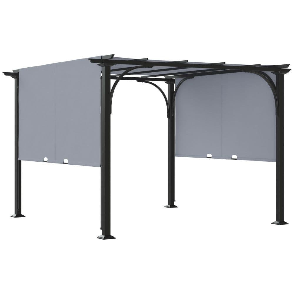 image-Outsunny Outdoor Retractable Pergola Garden Sun Shade Patio Canopy Shelter