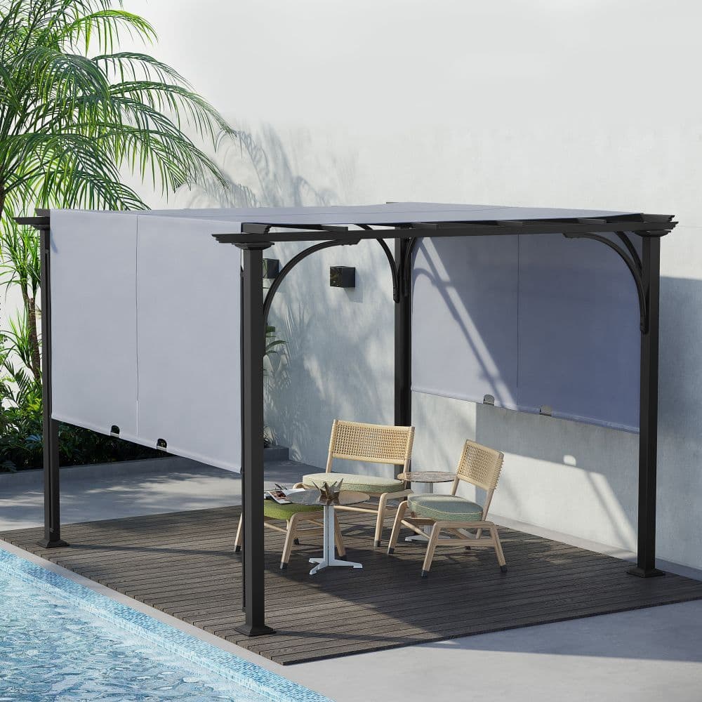 image-Outsunny Outdoor Retractable Pergola Garden Sun Shade Patio Canopy Shelter