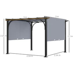 image-Outsunny Outdoor Retractable Pergola Garden Sun Shade Patio Canopy Shelter