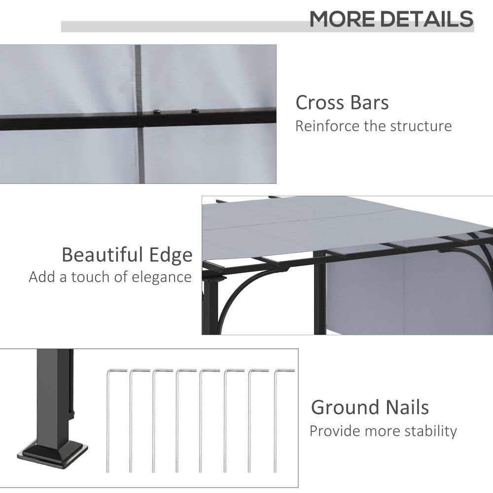 image-Outsunny Outdoor Retractable Pergola Garden Sun Shade Patio Canopy Shelter