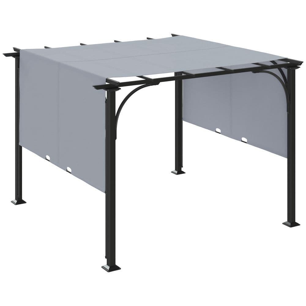 image-Outsunny Outdoor Retractable Pergola Garden Sun Shade Patio Canopy Shelter