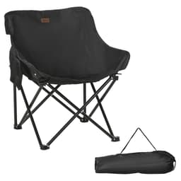 image-Outsunny Folding Camping Chair with Carrying Bag and Storage Pocket, Black